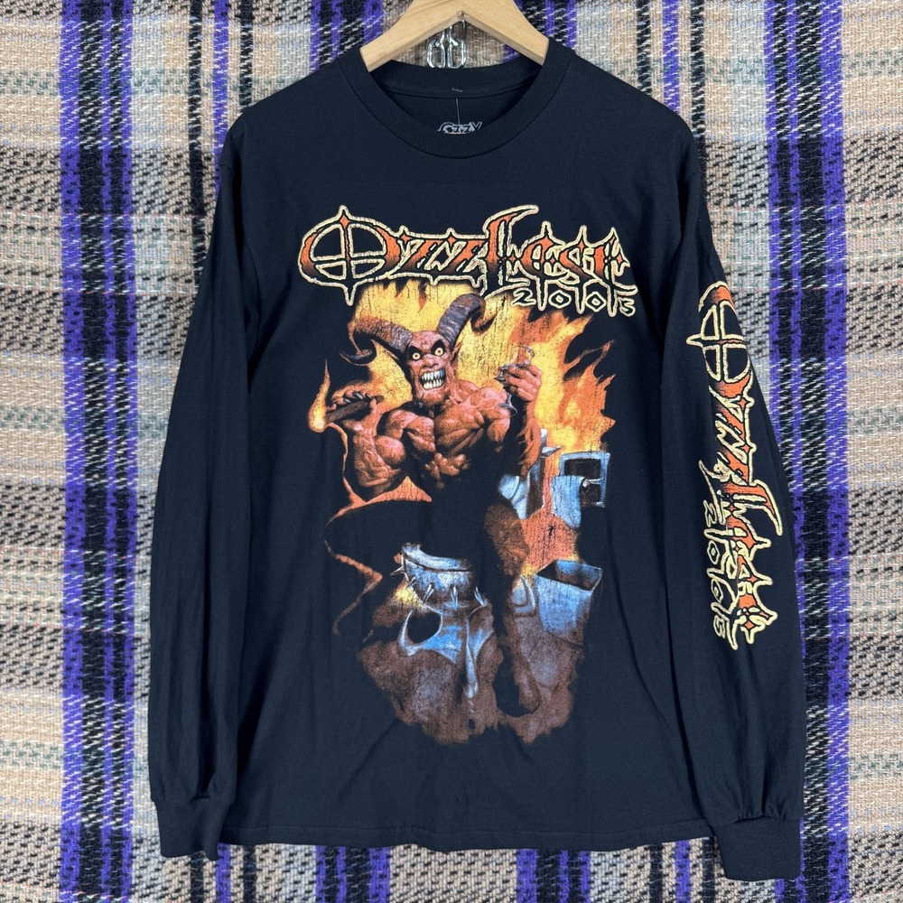 Ozzy Osbourne Shirt Mens Medium Long Sleeve Black Graphic Tee Urban Outfitters‎